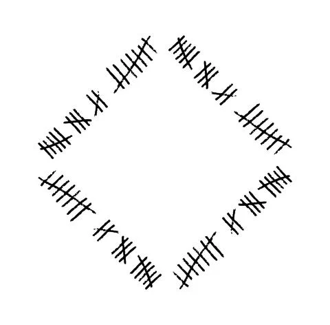 Tally mark frame on a white background or prison wall hash line, strike. Stock Illustration