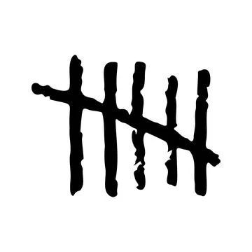 Tally mark on a white background or prison wall hash line Stock Illustration