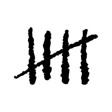 Tally mark on a white background or prison wall hash line Stock Illustration