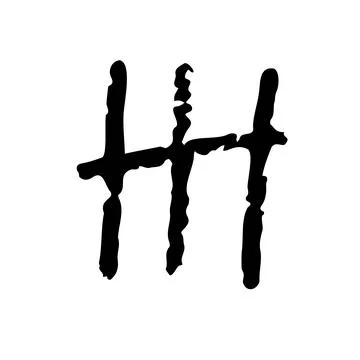 Tally mark on a white background or prison wall hash line Stock Illustration