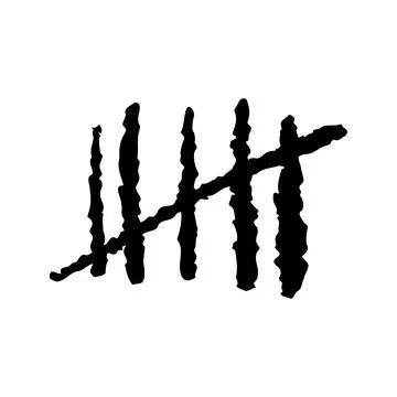 Tally mark on a white background or prison wall hash line Stock Illustration