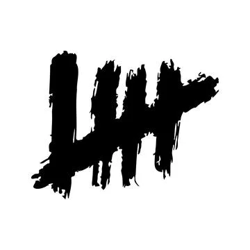 Tally mark on a white background or prison wall hash line Stock Illustration