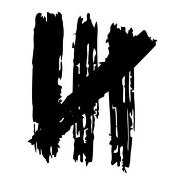 Tally mark on a white background or prison wall hash line Stock Illustration