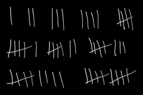 Tally marks count from 1 to 10 Stock Illustration