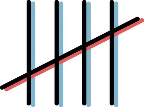 Tally marks counting sticks math icon Stock Illustration