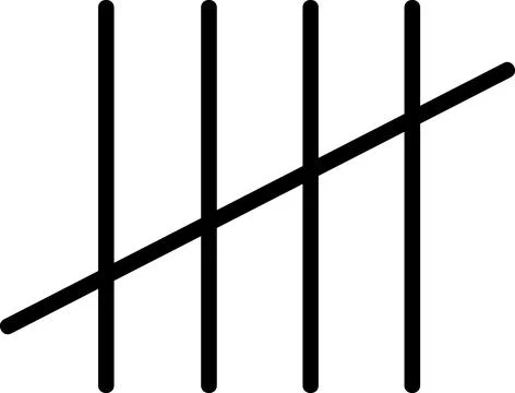 Tally marks icon for counting number calculation Stock Illustration