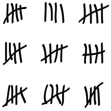 Tally marks icon set Stock Illustration