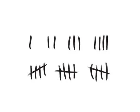 Tally marks on a prison wall isolated. Counting signs. Vector Stock Illustration