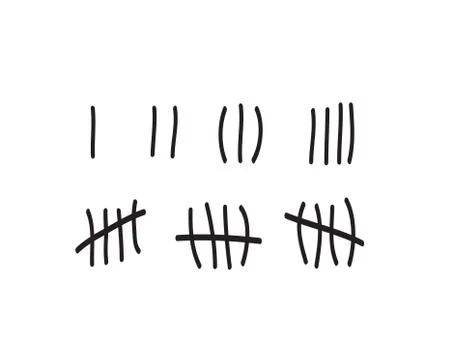 Tally marks on a prison wall isolated. Counting signs. Vector Stock Illustration