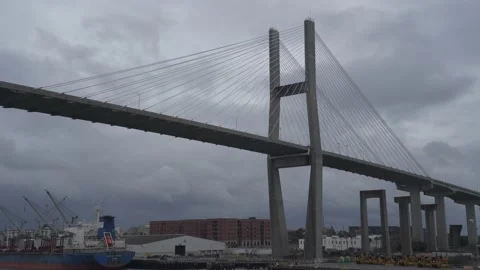 Talmadge Memorial Cable stayed Cantilever Bridge Savannah Georgia USA Stock-Footage 167965268