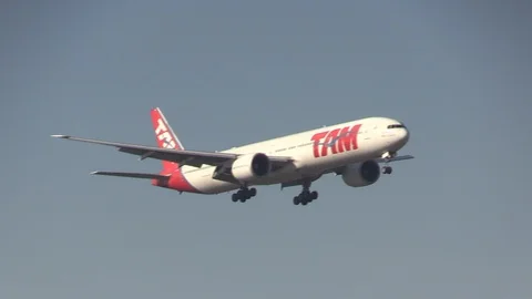 TAM Boeing 777 Stock Footage 104137640