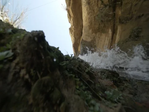 Tamaghza waterfall slow Motion Stock Footage 79736761