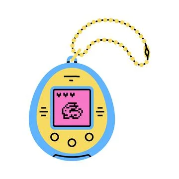 Tamagotchi as Bright Item from Nineties Vector Illustration Stock Illustration