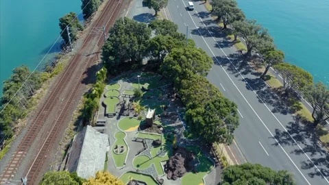 Tamaki drive empty during covid-19, Auckland, New Zealand Stock Footage 127498441