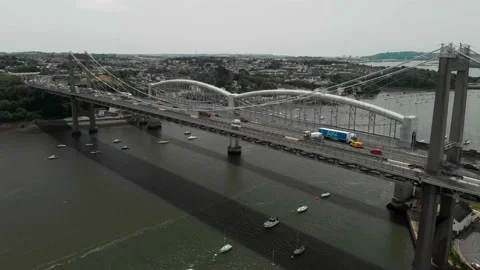 TAMAR BRIDGE Point of interest Video stock 198209450