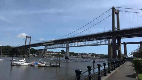 Tamar  Suspension Bridge Stock Footage 78896230