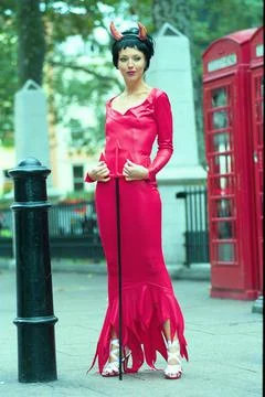 Tamara Beckwith Dressed As A Devil At Cafe De Paris In Central London To Launch  Stock Photos