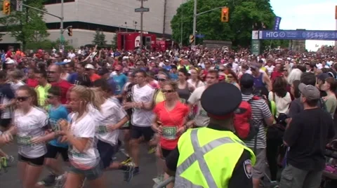 The Tamarack Ottawa Race Weekend 5K-10K and full marathon race Stock Footage 48252017