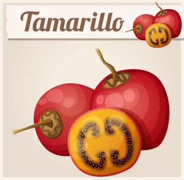 Tamarillo fruit. Cartoon vector icon Stock Illustration