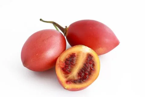 Tamarillo over white background Stock Photos