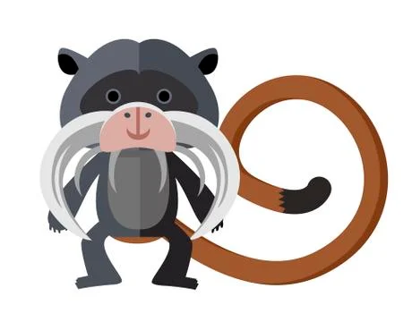 Tamarin emperor monkey Stock Illustration