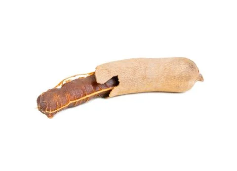Tamarind fruit with broken shell isolate Stock Photos