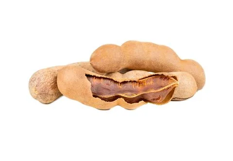 Tamarind fruit in shell isolate Stock Photos