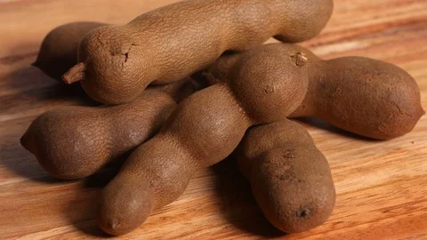 Tamarind seed pods, overhead Stock Footage 77462629