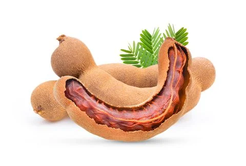 Tamarind on white background full depth of field Stock Photos