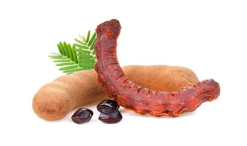 Tamarind on white background . full depth of field Stock Photos