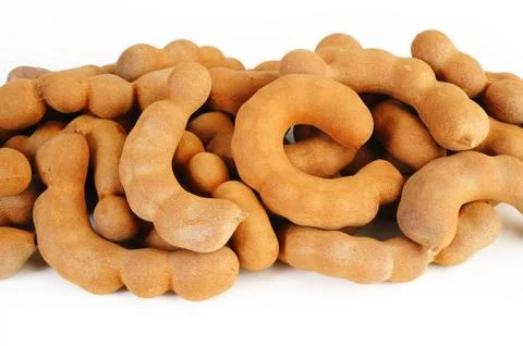 Tamarind on white background Stock Photos