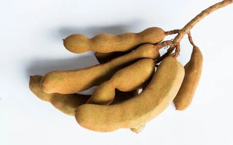 Tamarind on white background Stock Photos