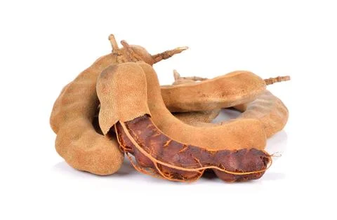 Tamarind on white background Stock Photos