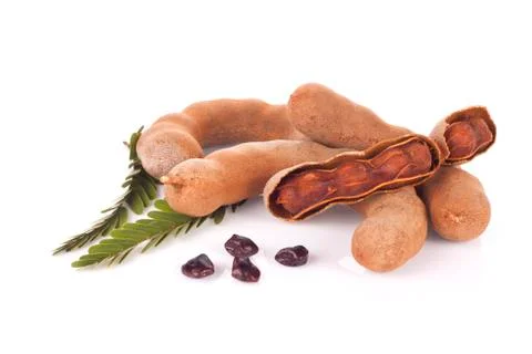 Tamarind on a white background Stock Photos