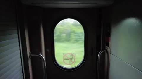 The tambour of a passenger train in motion Stock Footage 250457427