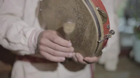 Tambourine close-up Vídeo Stock 47477948