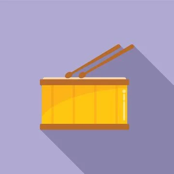 Tambourine drum icon flat vector. Kit music Stockillustratie