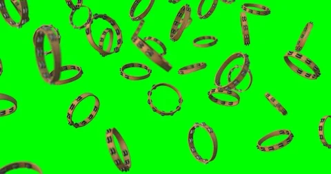 Tambourine falling slow motion Video stock 88701754