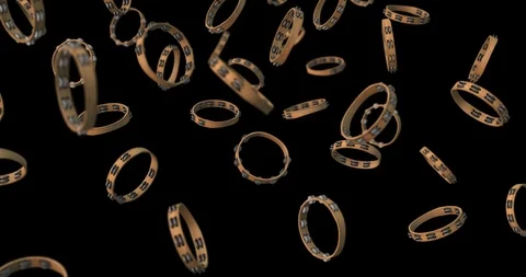 Tambourine falling slow motion Stock Footage 88701791