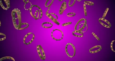 Tambourine falling slow motion Stock Footage 88701804