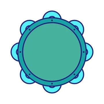 Tambourine Icon Flat Design Vector Stock Illustration