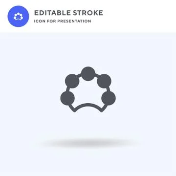 Tambourine icon vector, filled flat sign, solid pictogram isolated on white 스톡 일러스트