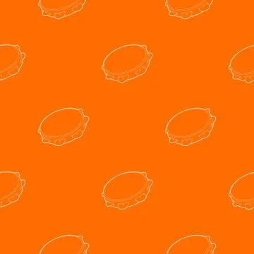 Tambourine pattern vector orange Stock Illustration