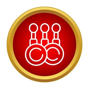 Tambourine percussion instruments icon in red circle Stock Illustration