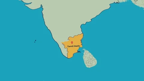 Tamil Nadu Map Animation Locator Zoom 4K Motion Graphic Stock Footage 341273219
