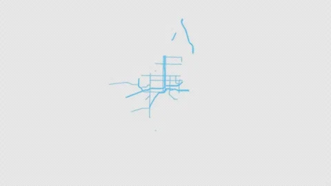 Tampa City Line Map Self Drawing Animated Overlay, Alpha 4K Видео 340293788