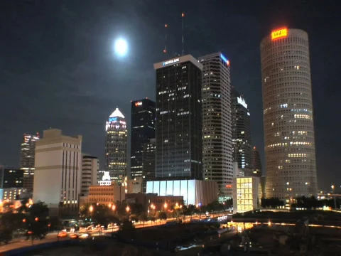 Tampa by Moonlight Stockbeeldmateriaal 285513
