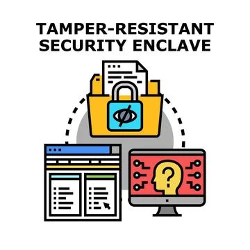 Tamper resistant security enclave concept illustrating data protection Illustrazione stock