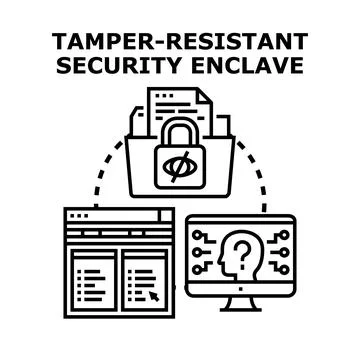 Tamper resistant security enclave concept illustrating data protection Illustrazione stock