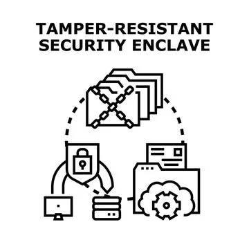 Tamper resistant security enclave protecting digital data access Stock Illustration